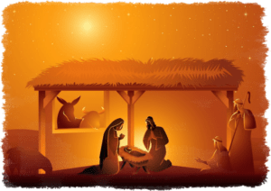 Josef und Maria nach der Geburt Jesu