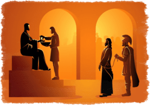 Pilatus waescht seine Haende in Unschuld